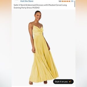 Elegant Yellow Evening Gown